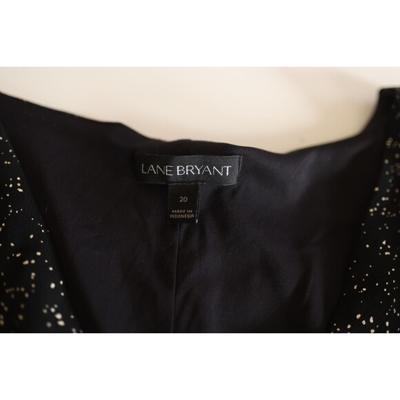 Lane Bryant Peplum Top 20 Black Gold Sparkle Sheer Sleeves Whimsigoth Fairy - Picture 10 of 11